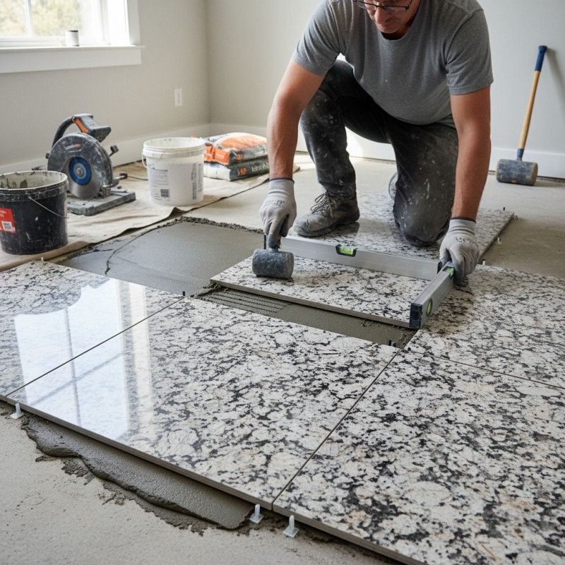 White Marble Tile Installation in Kansas City, KS